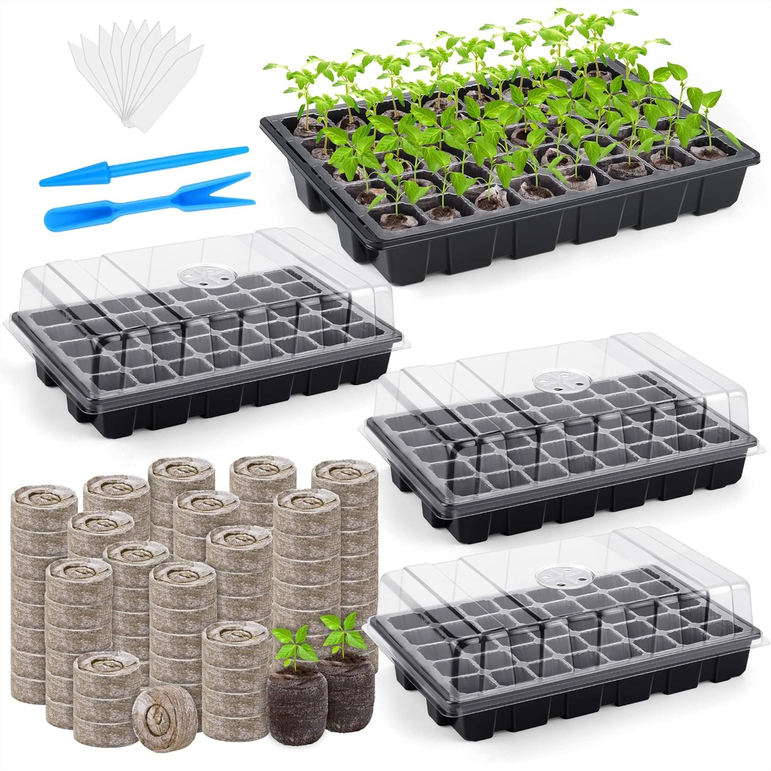 Peat Pellet Tray - 3 Pack Seed Starter Tray Kit