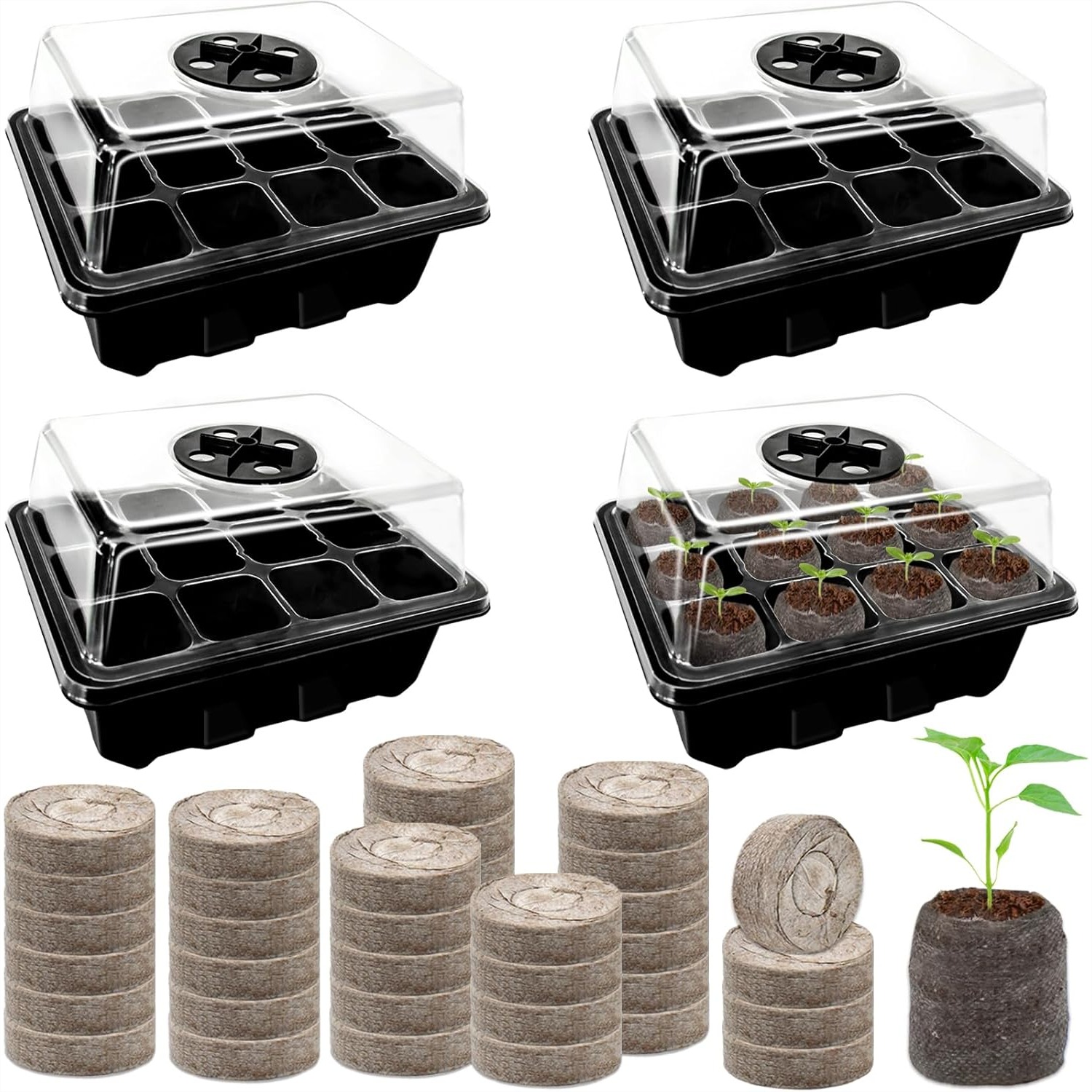 Peat Pellet Tray - Seed Starter Tray with 48 Cells,
