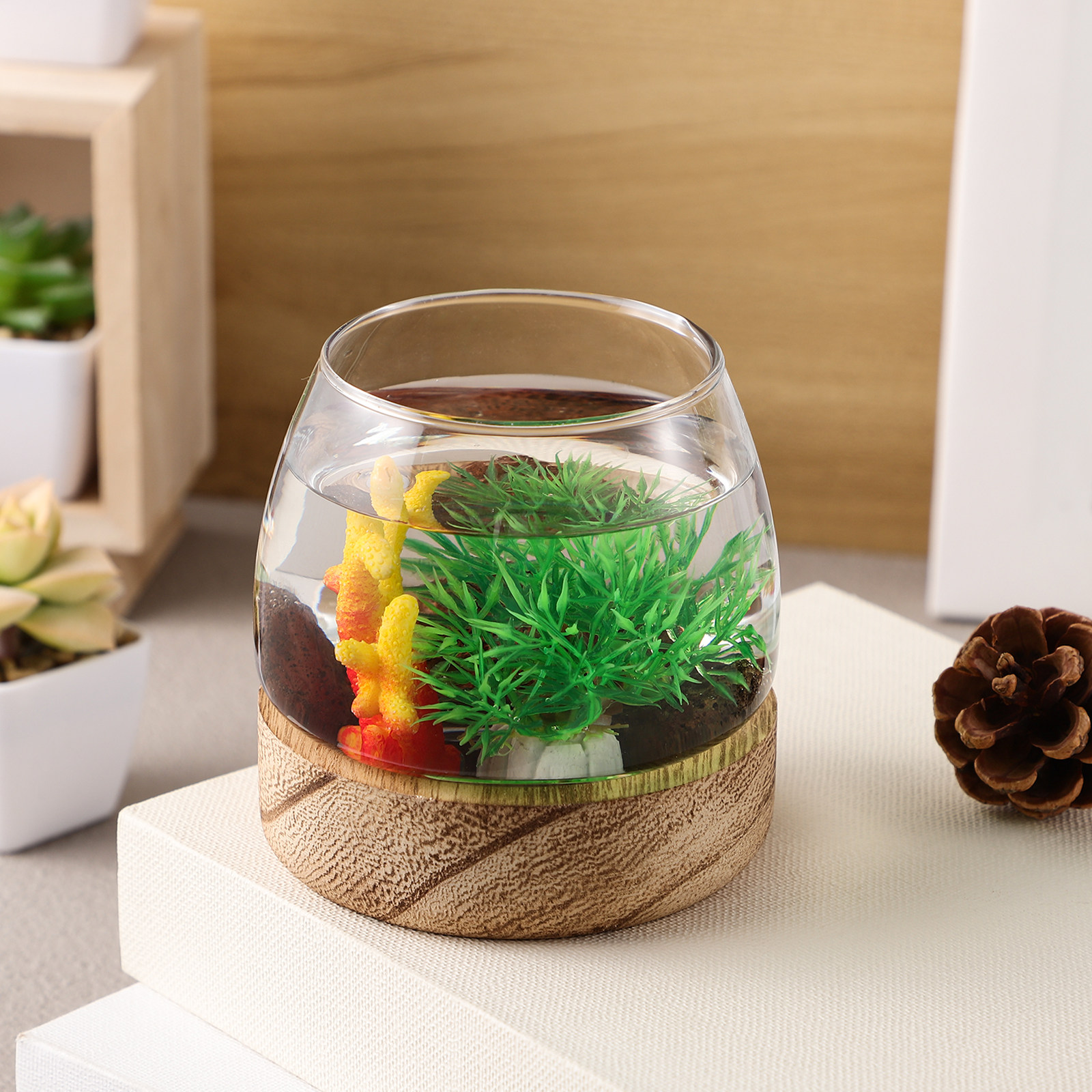 Propagation Station Vase - Glass Fish Bowl Glass Terrarium Round