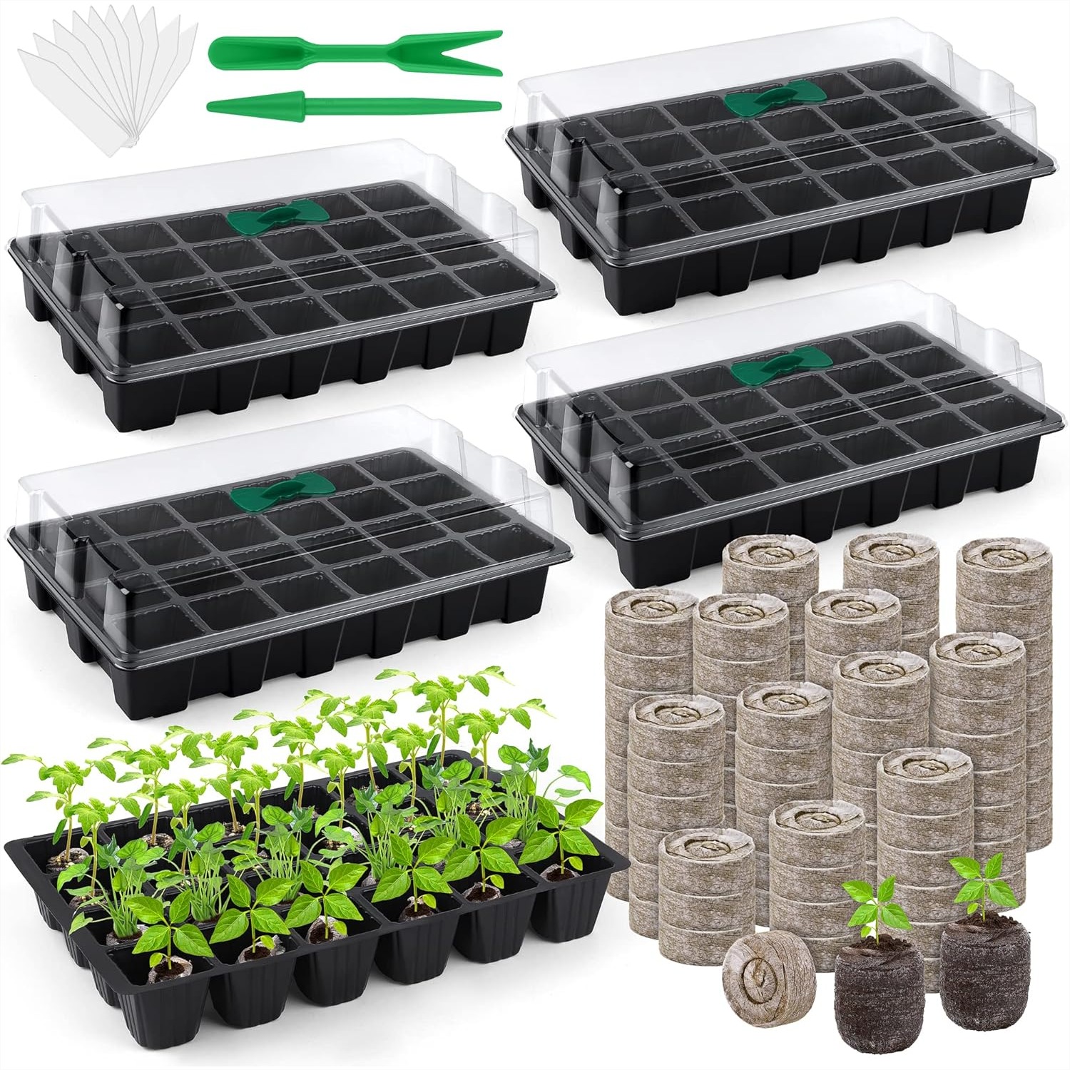 Peat Pellet Tray - Seed Starter Tray Kit with Humidity