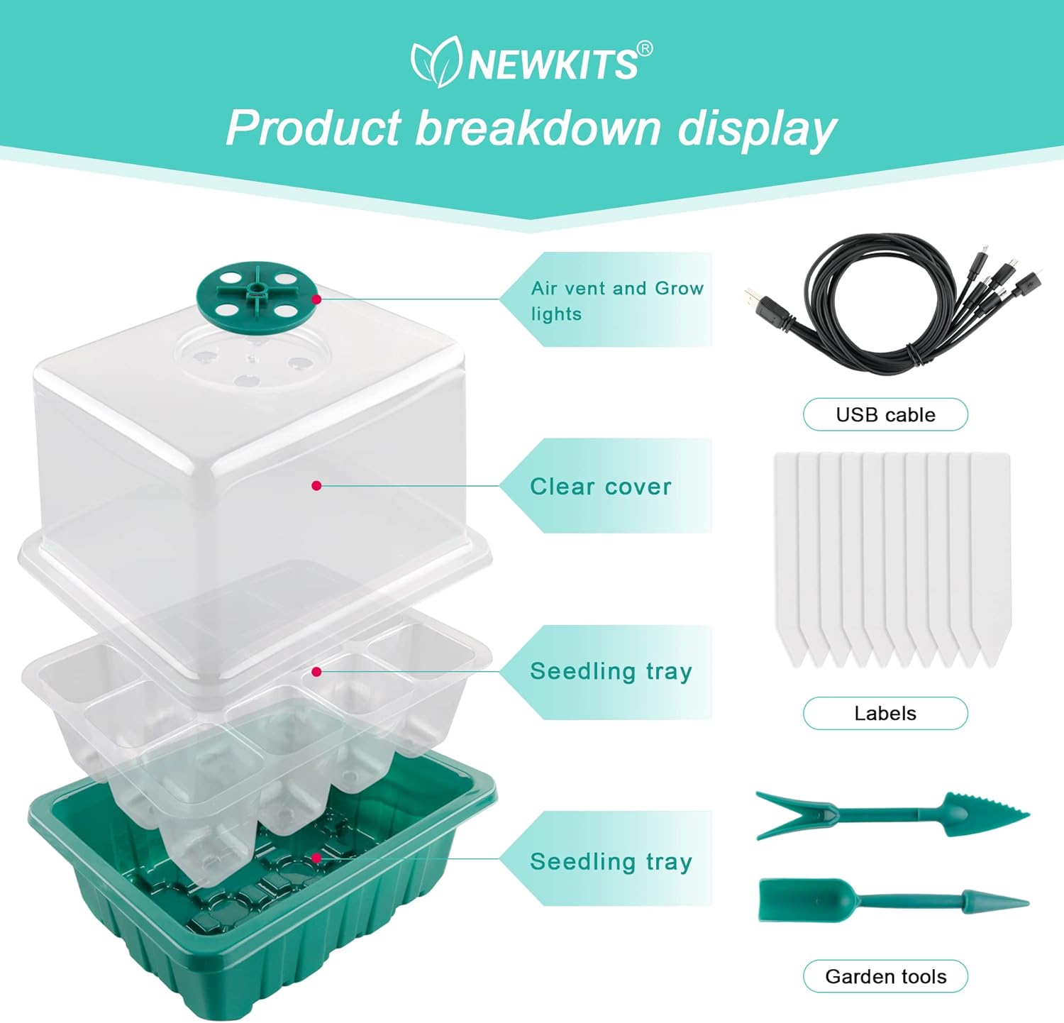 Seed Starter Tray with Grow Li - огляд і ціна Humidity Dome Kit