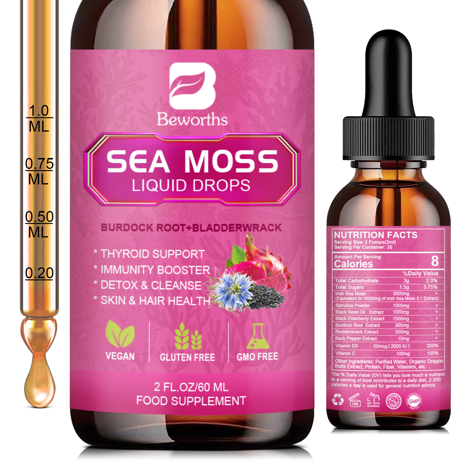BEWORTHS 3000MG Seamoss Liquid - огляд і ціна Root Stimulator Liquid