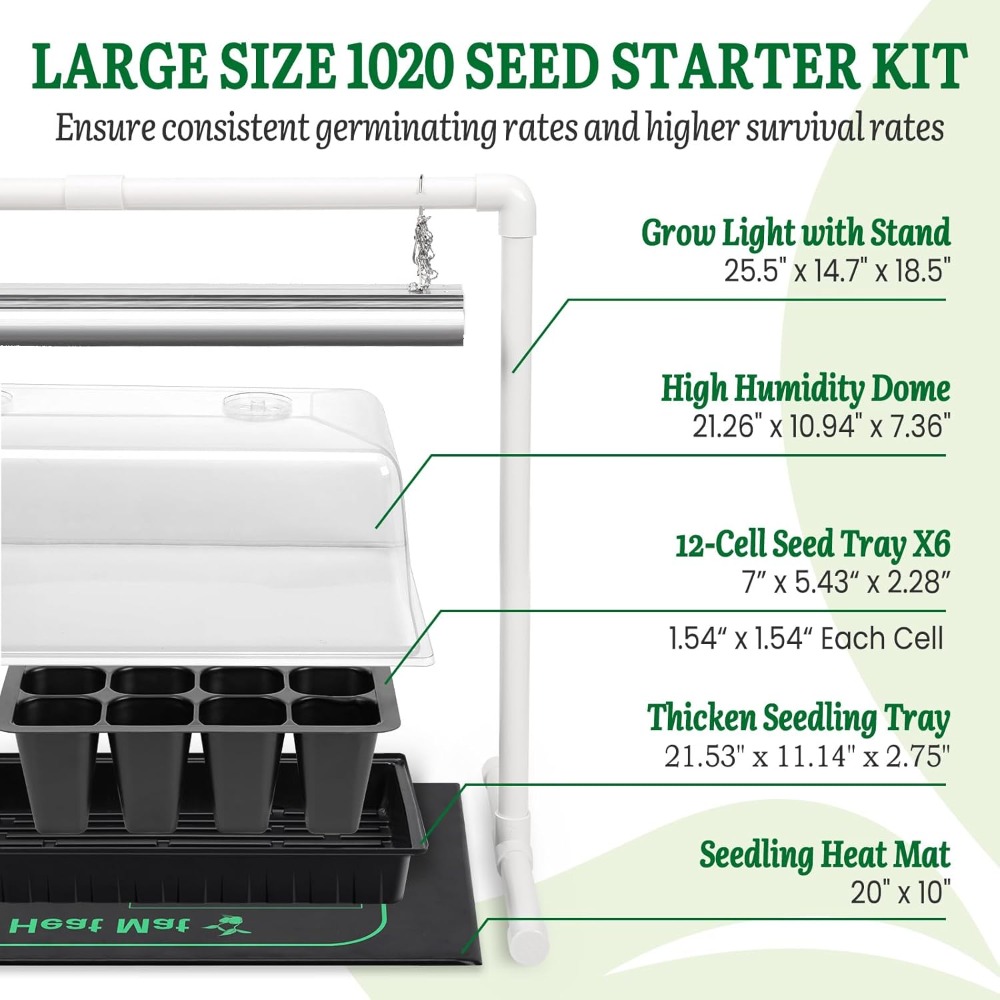 1020 Size Seed Starter Kit wit - огляд і ціна Humidity Dome Kit