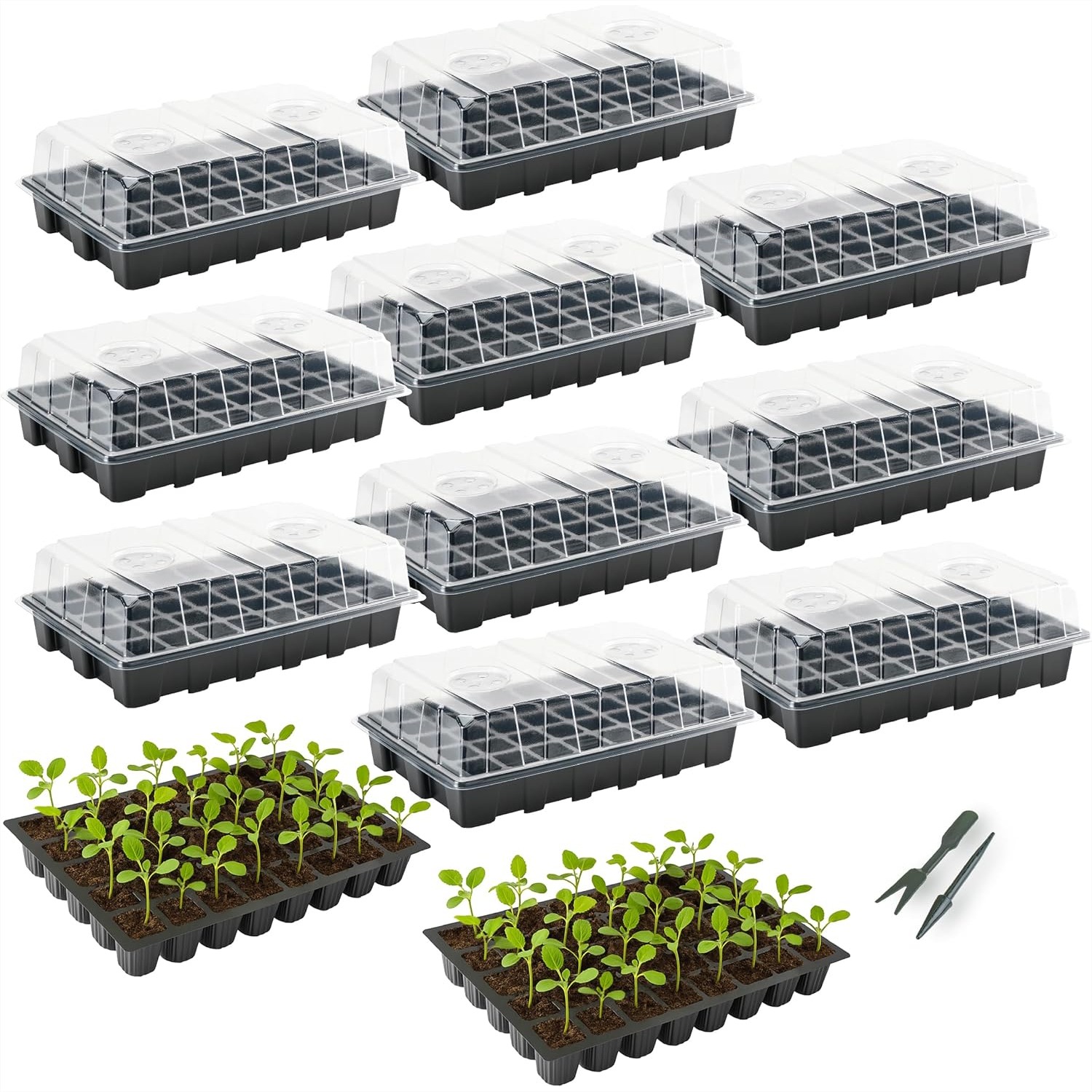 Seed Starter Tray Kits 10 Pack - огляд і ціна Humidity Dome Kit
