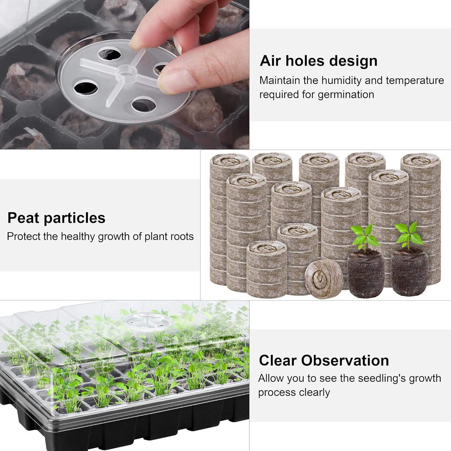 3 Pack Seed Starter Tray Kit 1 - огляд і ціна Peat Pellet Tray