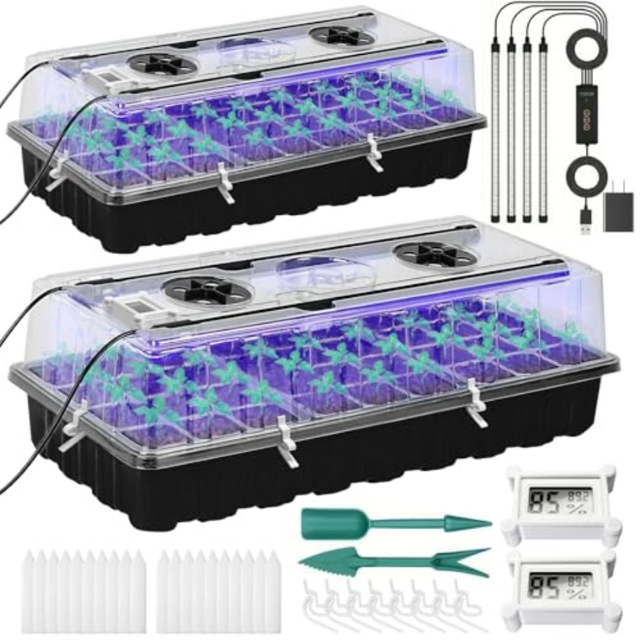 Seed Starter Tray with Grow Li - огляд і ціна Humidity Dome Kit