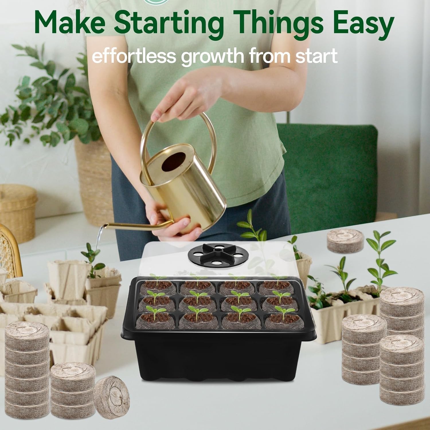 Seed Starter Tray with 48 Cell - огляд і ціна Peat Pellet Tray