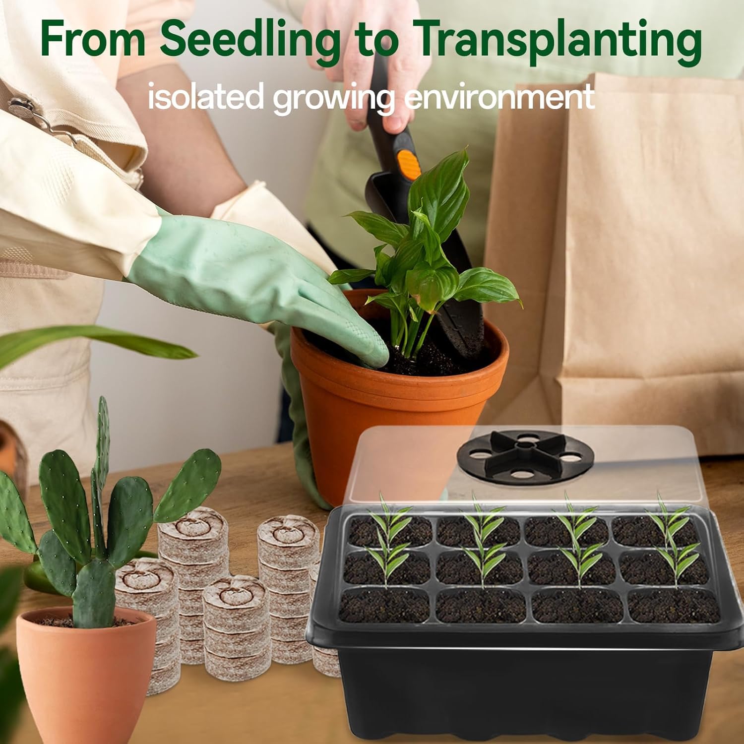 Seed Starter Tray with 48 Cell - огляд і ціна Peat Pellet Tray