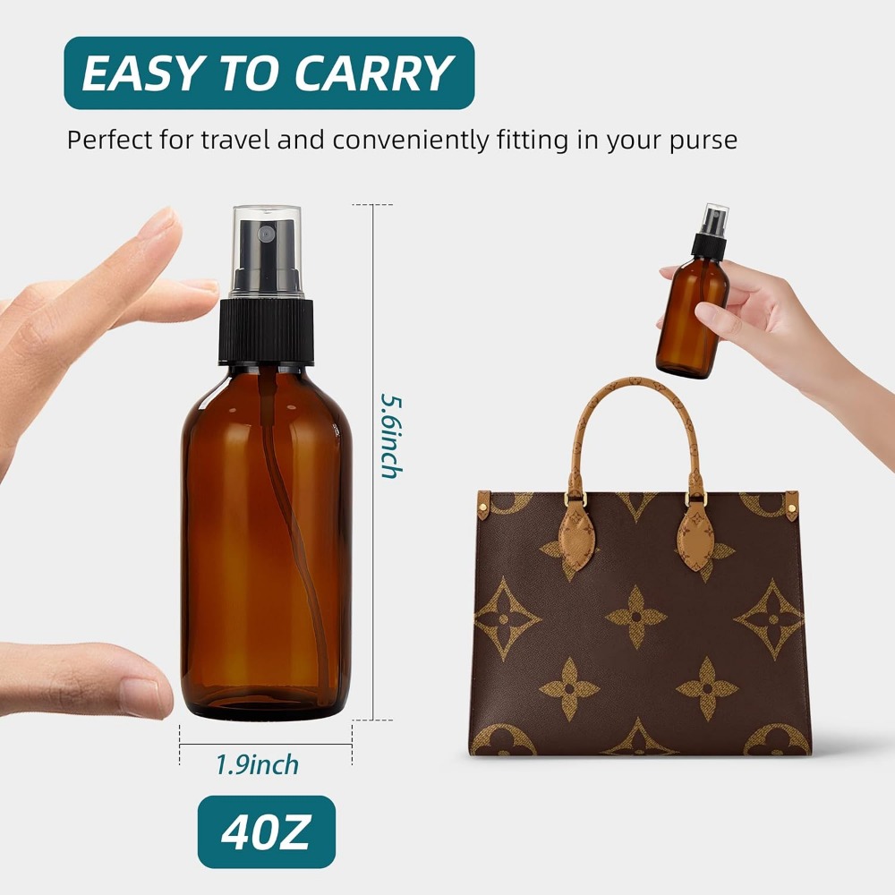 4 oz Amber Glass Spray Bottles - огляд і ціна Misting Bottle Fine