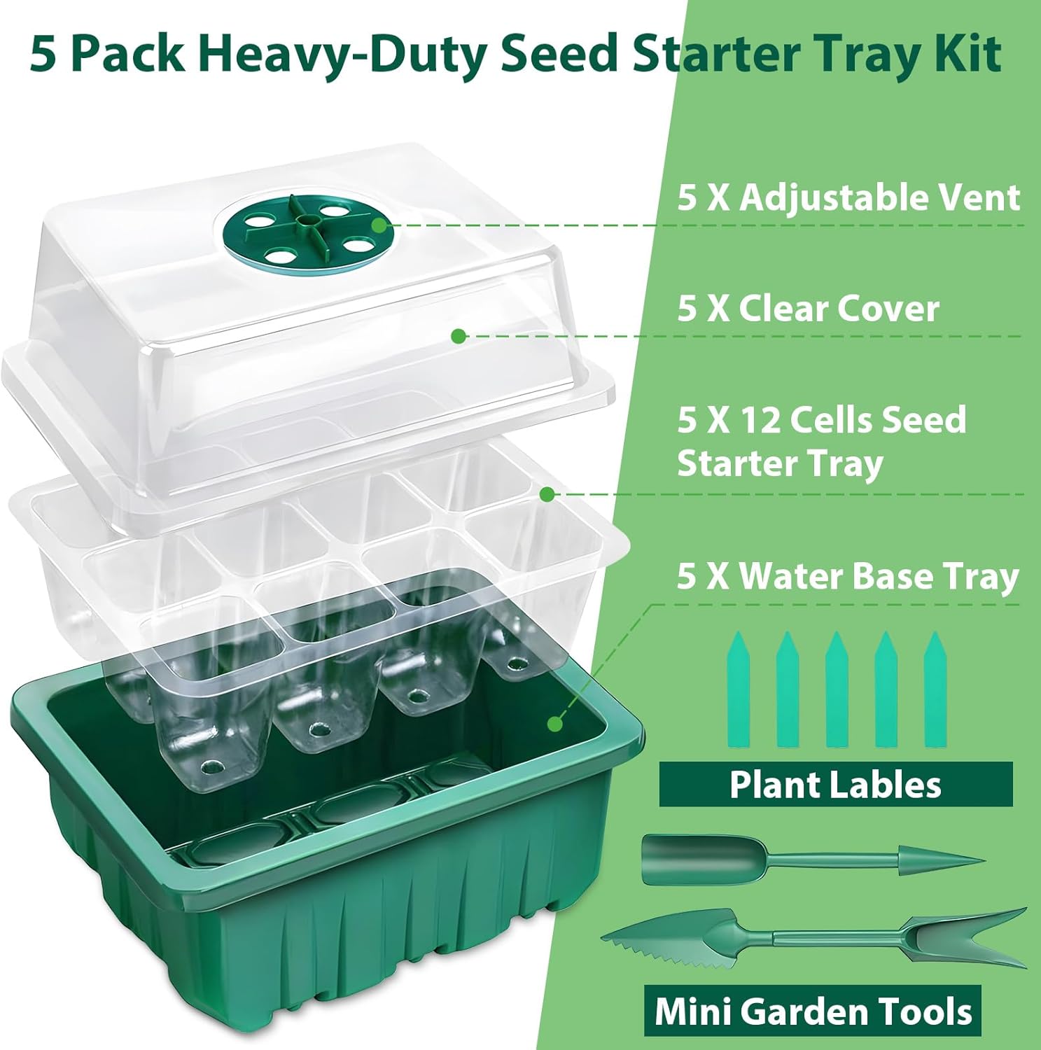 Seed Starter Tray Kit 60 Cells - огляд і ціна Humidity Dome Kit