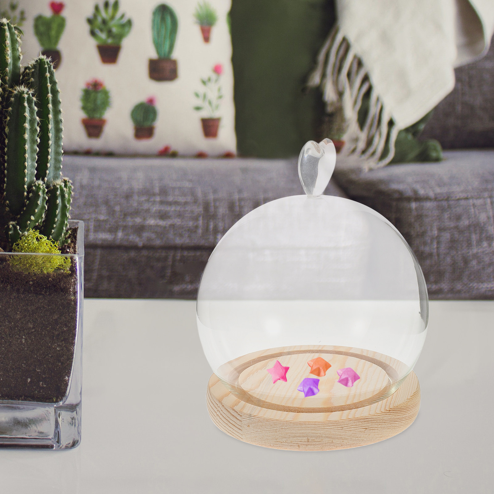 1Set Glass Dome Cloche Heart S - огляд і ціна Plastic Dome Clear