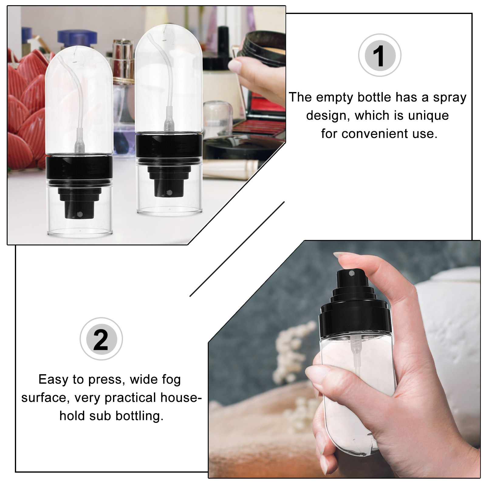 4Pcs Spray Bottles Travel Refi - огляд і ціна Misting Bottle Fine