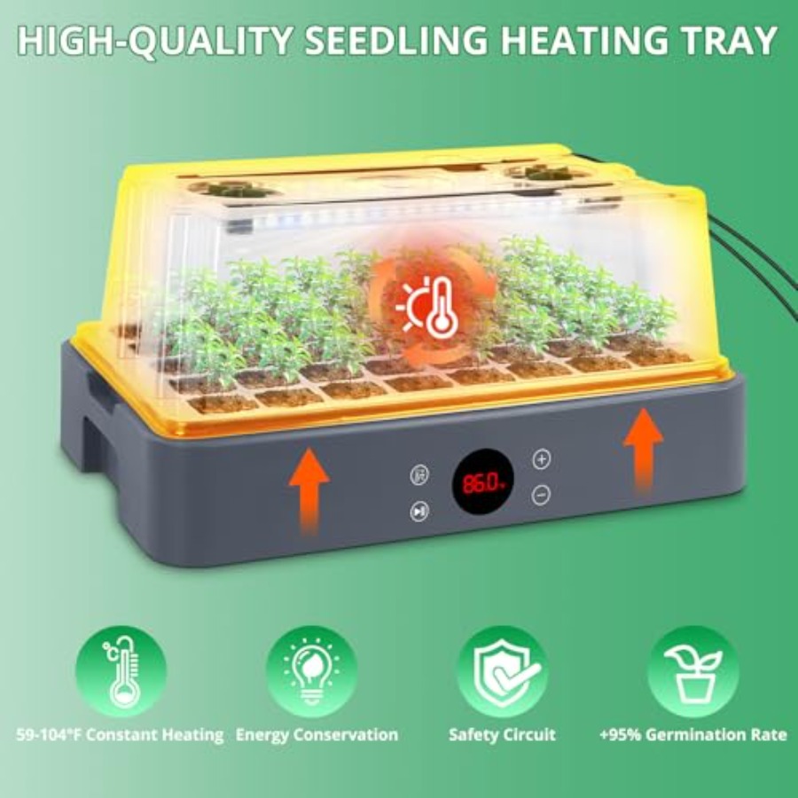 Seed Starter Tray with Grow Li - огляд і ціна Humidity Dome Kit