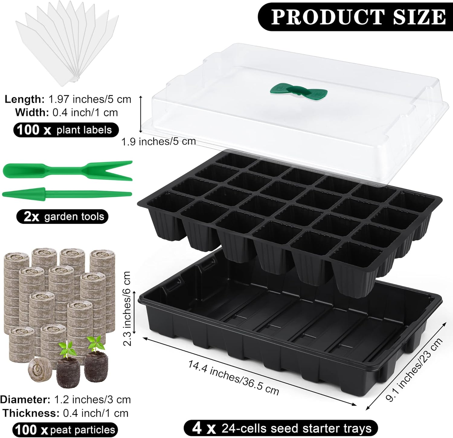 Seed Starter Tray Kit with Hum - огляд і ціна Peat Pellet Tray