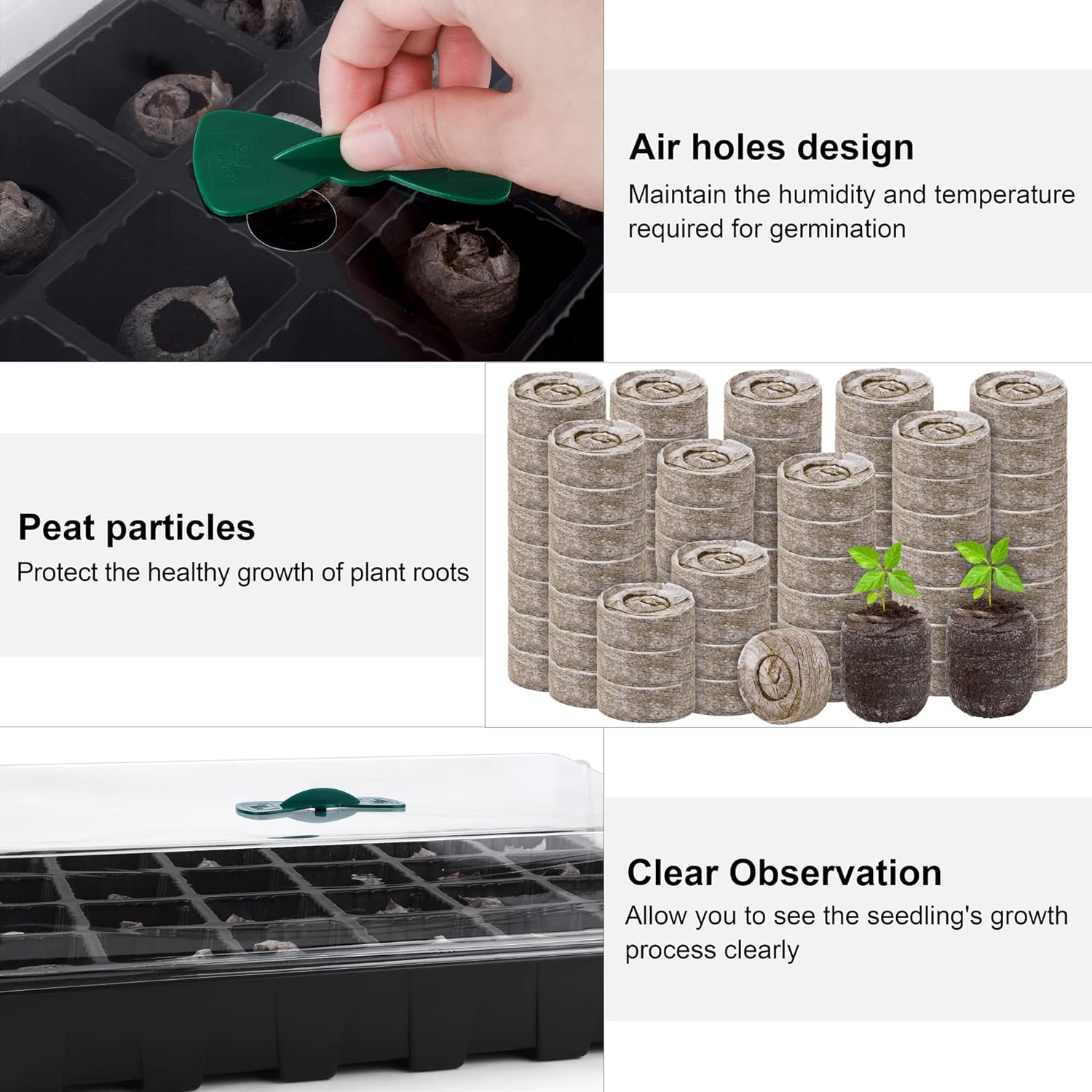 Seed Starter Tray Kit with Hum - огляд і ціна Peat Pellet Tray