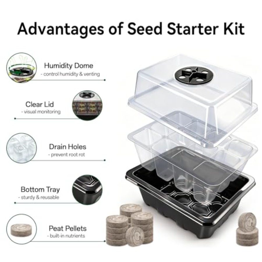 8 Pack Seed Starter Tray with  - огляд і ціна Peat Pellet Tray